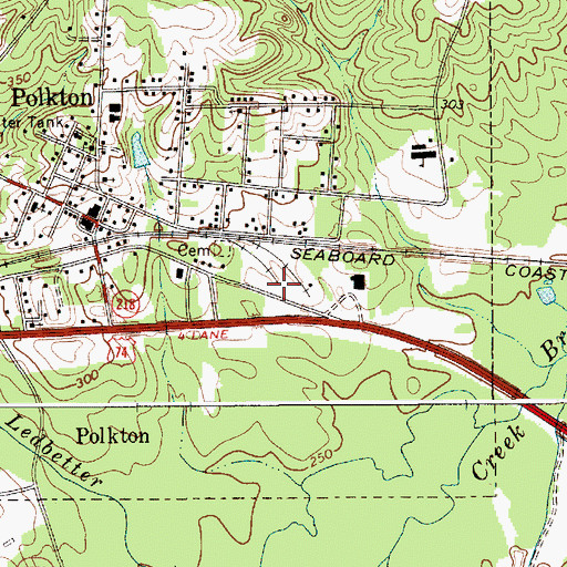 Topographic Map of Town of Polkton, NC