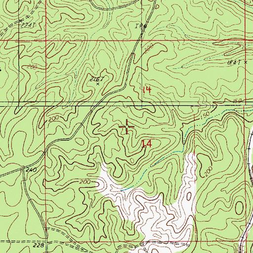 Topographic Map of Town of Pollock, LA