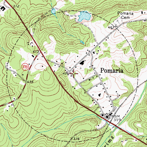 Topographic Map of Town of Pomaria, SC