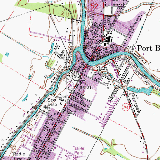 Topographic Map of Town of Port Barre, LA