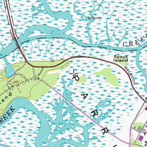 Topographic Map of Town of Port Royal, SC