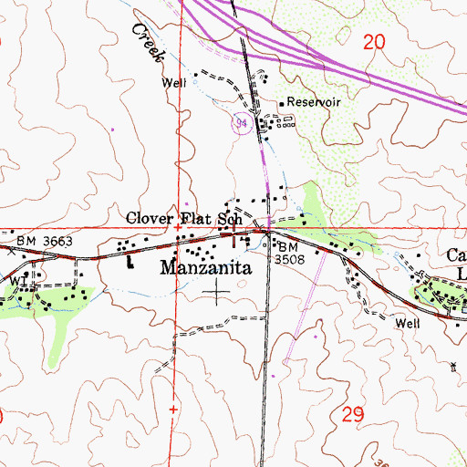 Topographic Map of Clover Flats Elementary School, CA