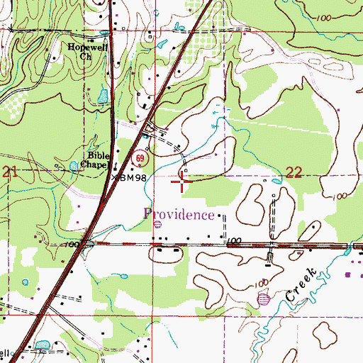 Topographic Map of Town of Providence, AL
