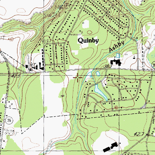 Topographic Map of Town of Quinby, SC