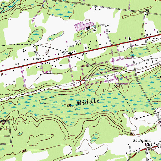 Topographic Map of Town of Ravenel, SC