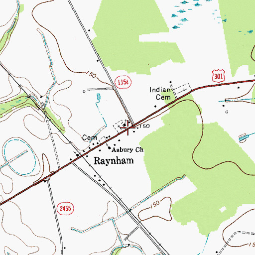 Topographic Map of Town of Raynham, NC