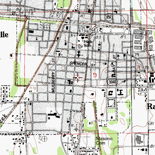 Topographic Map of Town of Rayville, LA