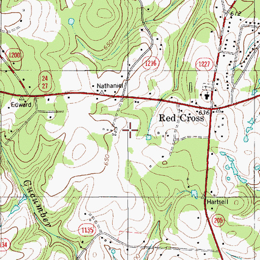 Topographic Map of Town of Red Cross, NC
