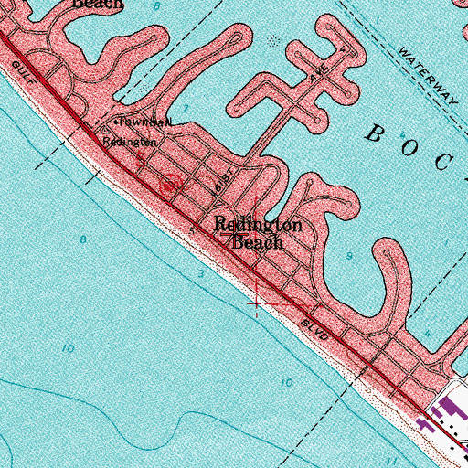 Topographic Map of Town of Redington Beach, FL