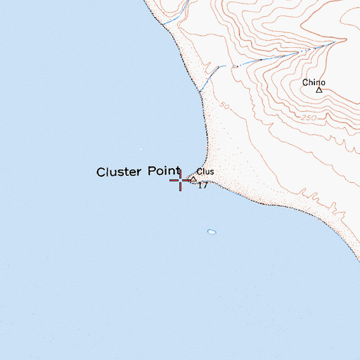 Topographic Map of Cluster Point, CA