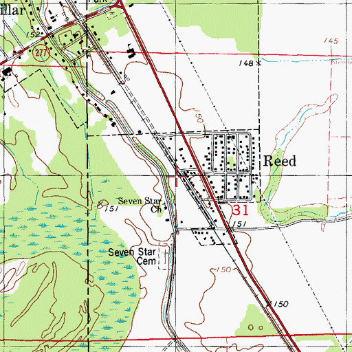 Topographic Map of Town of Reed, AR