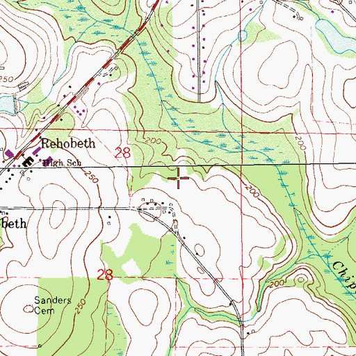 Topographic Map of Town of Rehobeth, AL