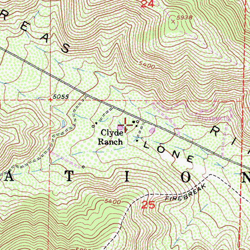 Topographic Map of Clyde Ranch, CA