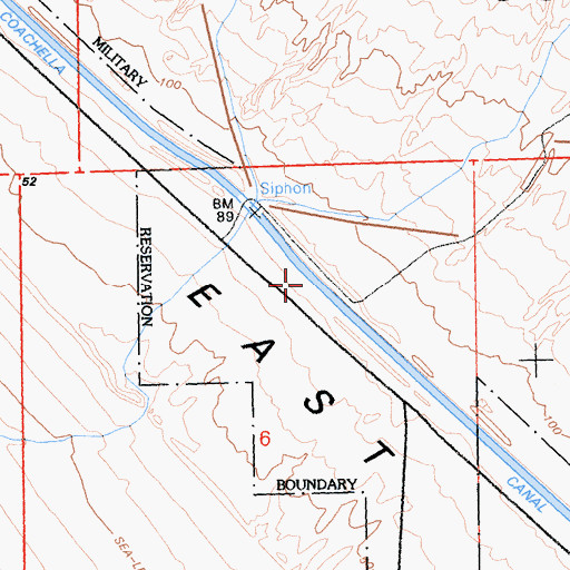 Topographic Map of Coachella Canal, CA