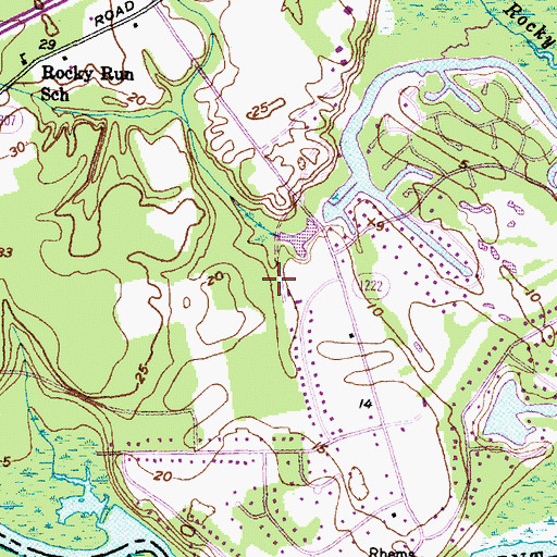 Topographic Map of Town of River Bend, NC