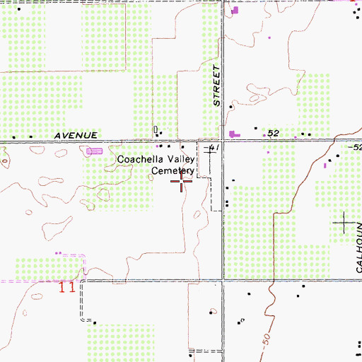 Topographic Map of Coachella Valley Public Cemetery, CA