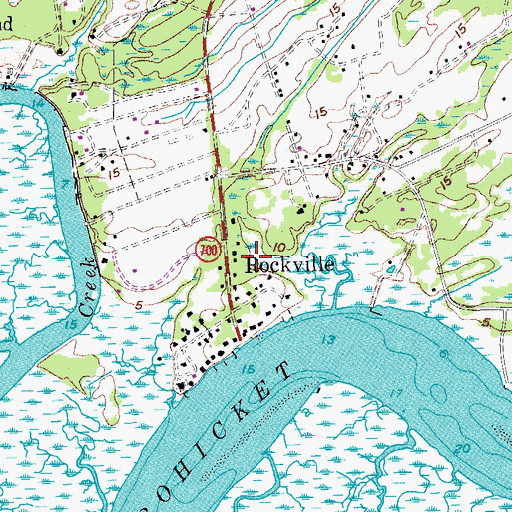 Topographic Map of Town of Rockville, SC