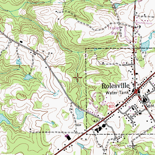 Topographic Map of Town of Rolesville, NC