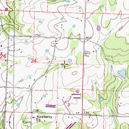 Topographic Map of Town of Rudy, AR