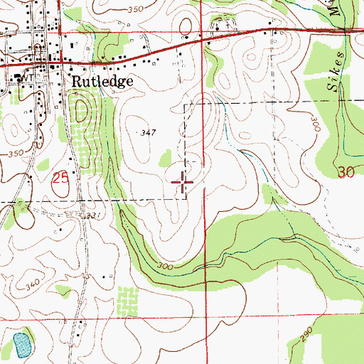Topographic Map of Town of Rutledge, AL