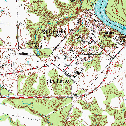Topographic Map of Town of Saint Charles, AR