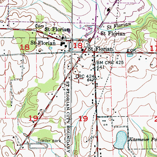 Topographic Map of Town of Saint Florian, AL