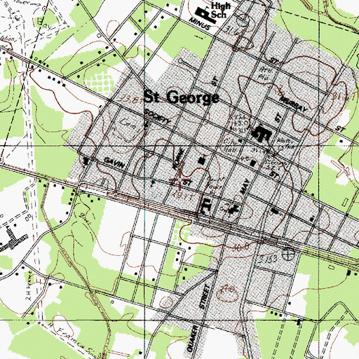 Topographic Map of Town of Saint George, SC