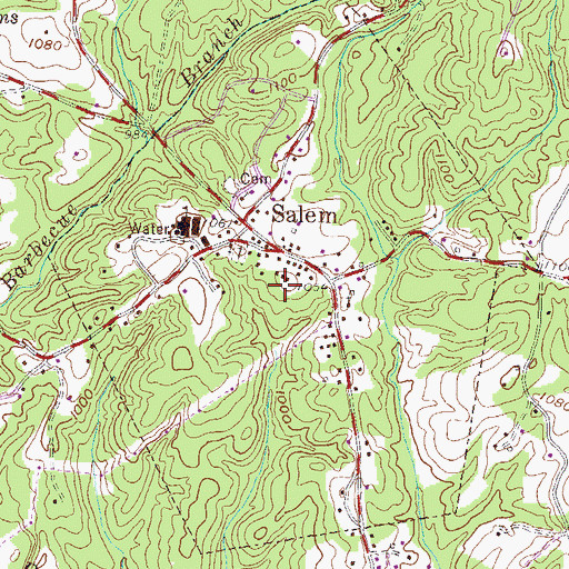 Topographic Map of Town of Salem, SC