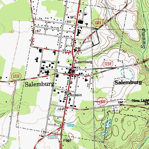 Topographic Map of Town of Salemburg, NC