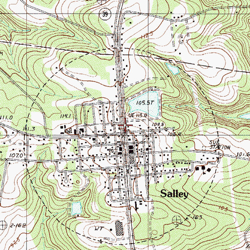 Topographic Map of Town of Salley, SC