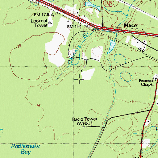 Topographic Map of Town of Sandy Creek, NC