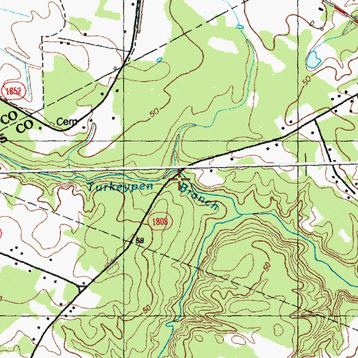 Topographic Map of Town of Sandyfield, NC