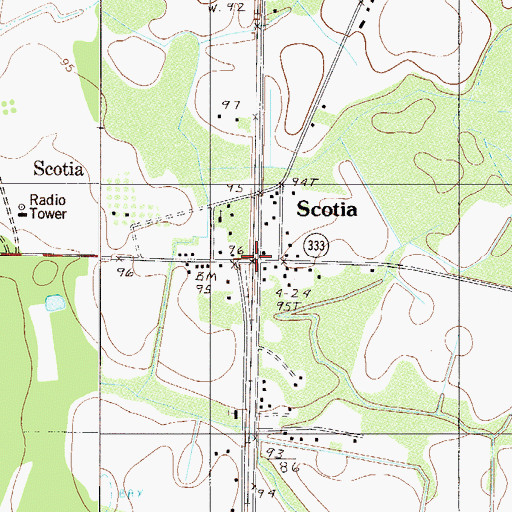 Topographic Map of Town of Scotia, SC