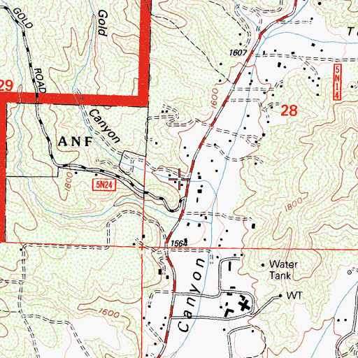 Topographic Map of Coarse Gold Canyon, CA