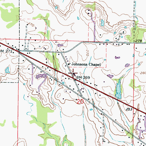 Topographic Map of Town of Shannon, MS