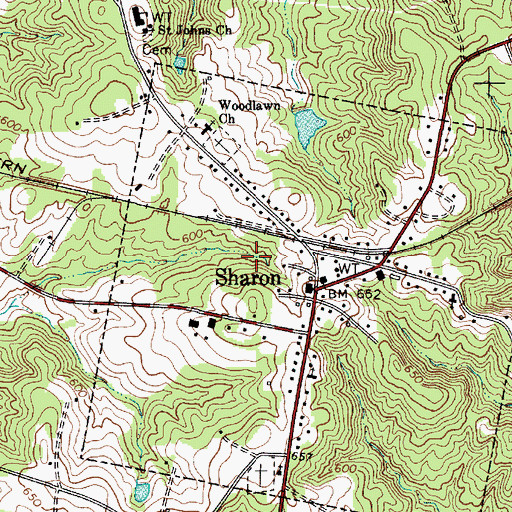 Topographic Map of Town of Sharon, SC