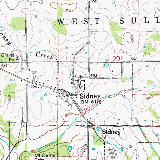 Topographic Map of Town of Sidney, AR