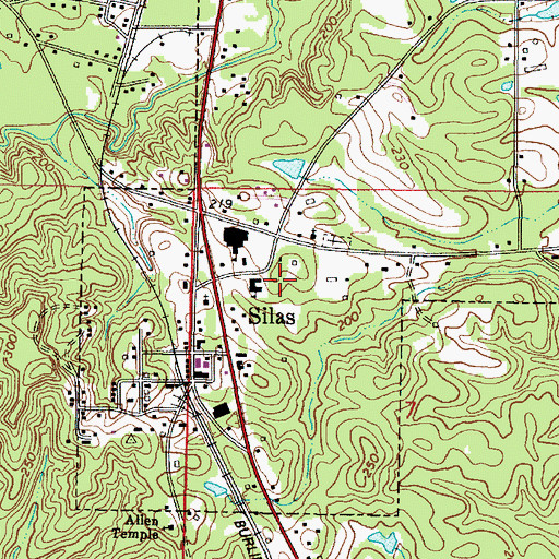 Topographic Map of Town of Silas, AL