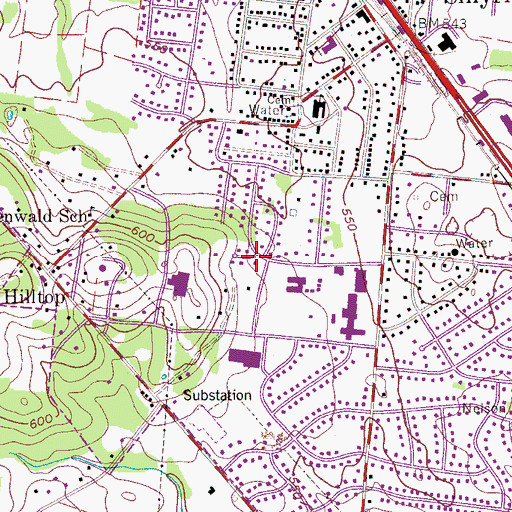 Topographic Map of Town of Smyrna, TN