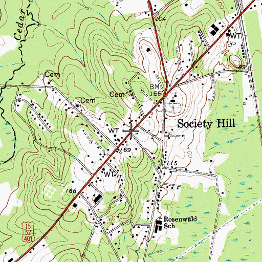 Topographic Map of Town of Society Hill, SC