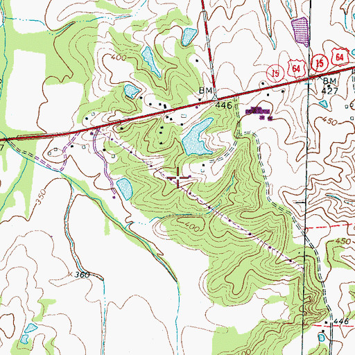 Topographic Map of Town of Somerville, TN