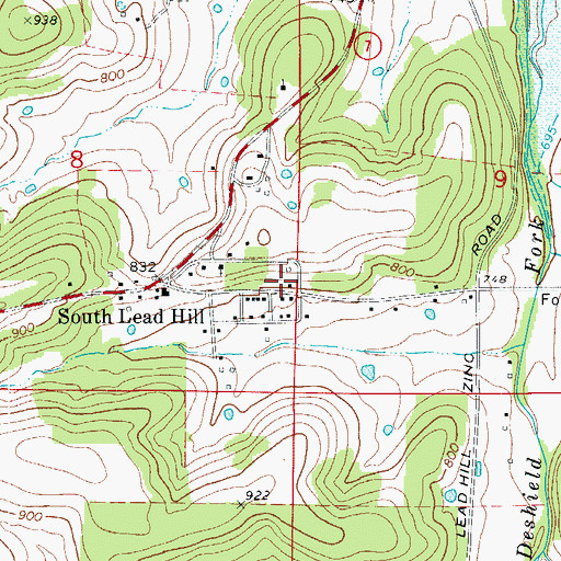 Topographic Map of Town of South Lead Hill, AR