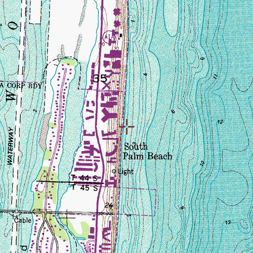Topographic Map of Town of South Palm Beach, FL