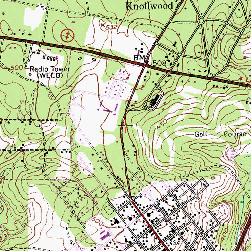 Topographic Map of Town of Southern Pines, NC