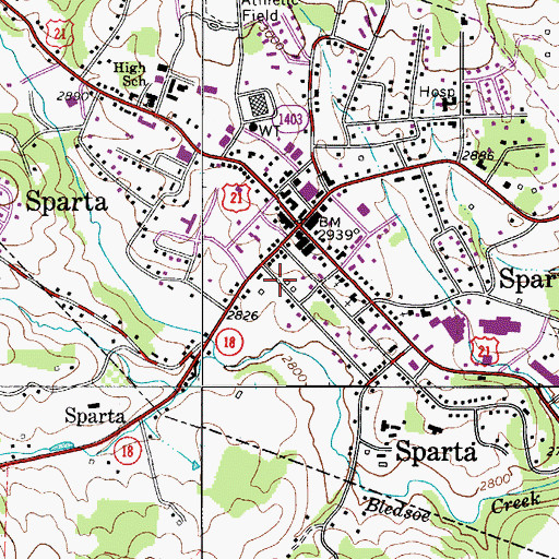 Topographic Map of Town of Sparta, NC