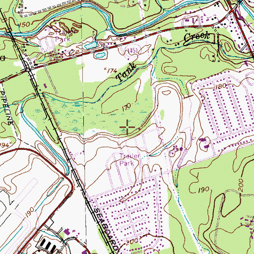 Topographic Map of Town of Spring Lake, NC