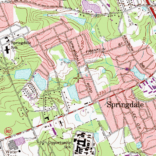 Topographic Map of Town of Springdale, SC