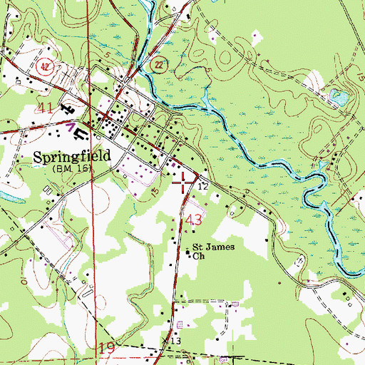 Topographic Map of Town of Springfield, LA