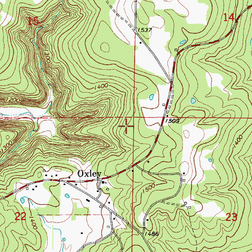 Topographic Map of Township of Oxley, AR