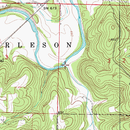 Topographic Map of Township of South Joe Burleson (historical), AR